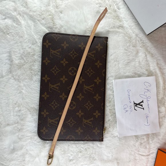 Louis Vuitton NWT New Neverfull Wristlet Clutch Brown Monogram Canvas LV - Picture 2 of 11